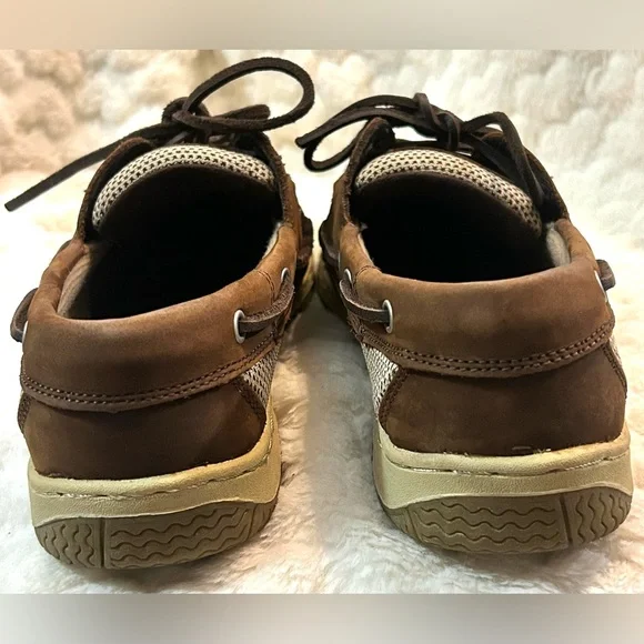 Highland Creek Brown beige leather lace up slip on loafer women’s size 7.5M - Picture 10 of 12